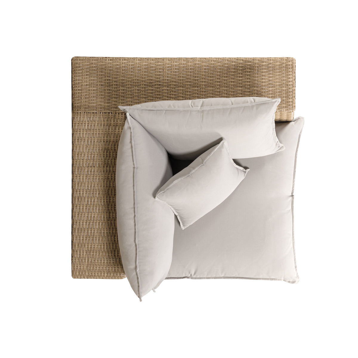 TOV Furniture Cali Gray Performance &amp; Wicker Outdoor Corner Chair