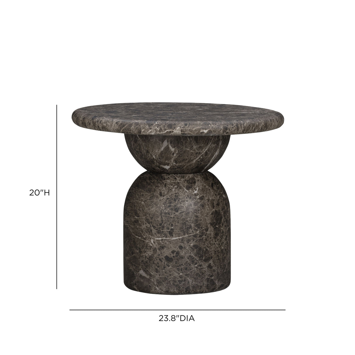 TOV Furniture Cynthia Dark Concrete Indoor/Outdoor Side Table