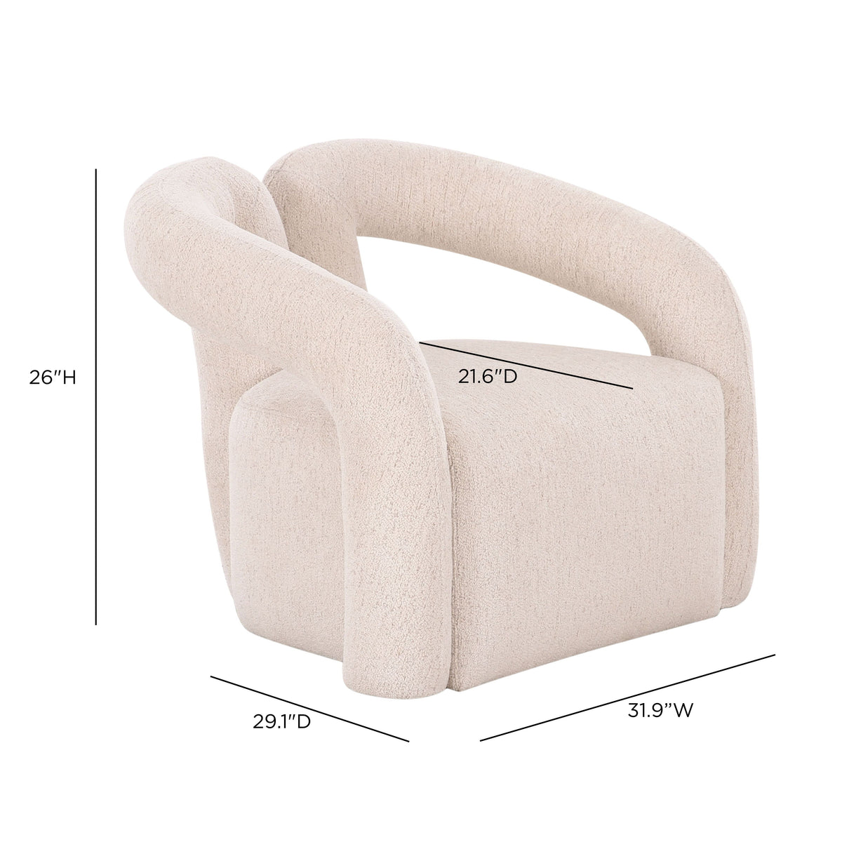 TOV Furniture Jenn Cream Accent Chair