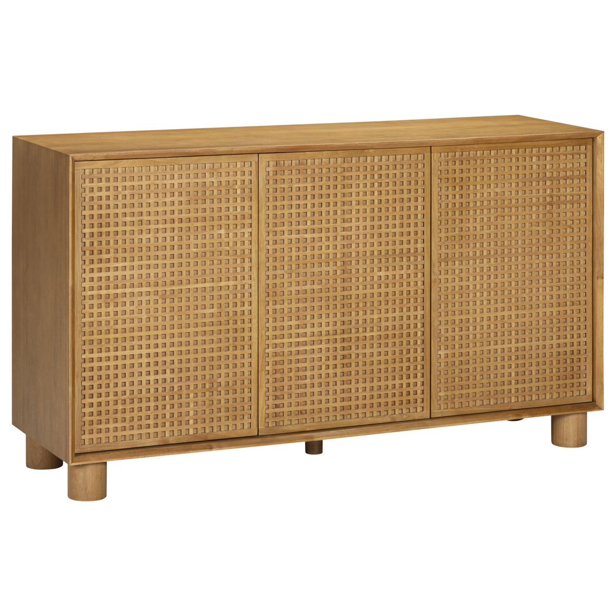 TOV Furniture Miles 62" 3-Door Sideboard in natural wood veneer, primary product view