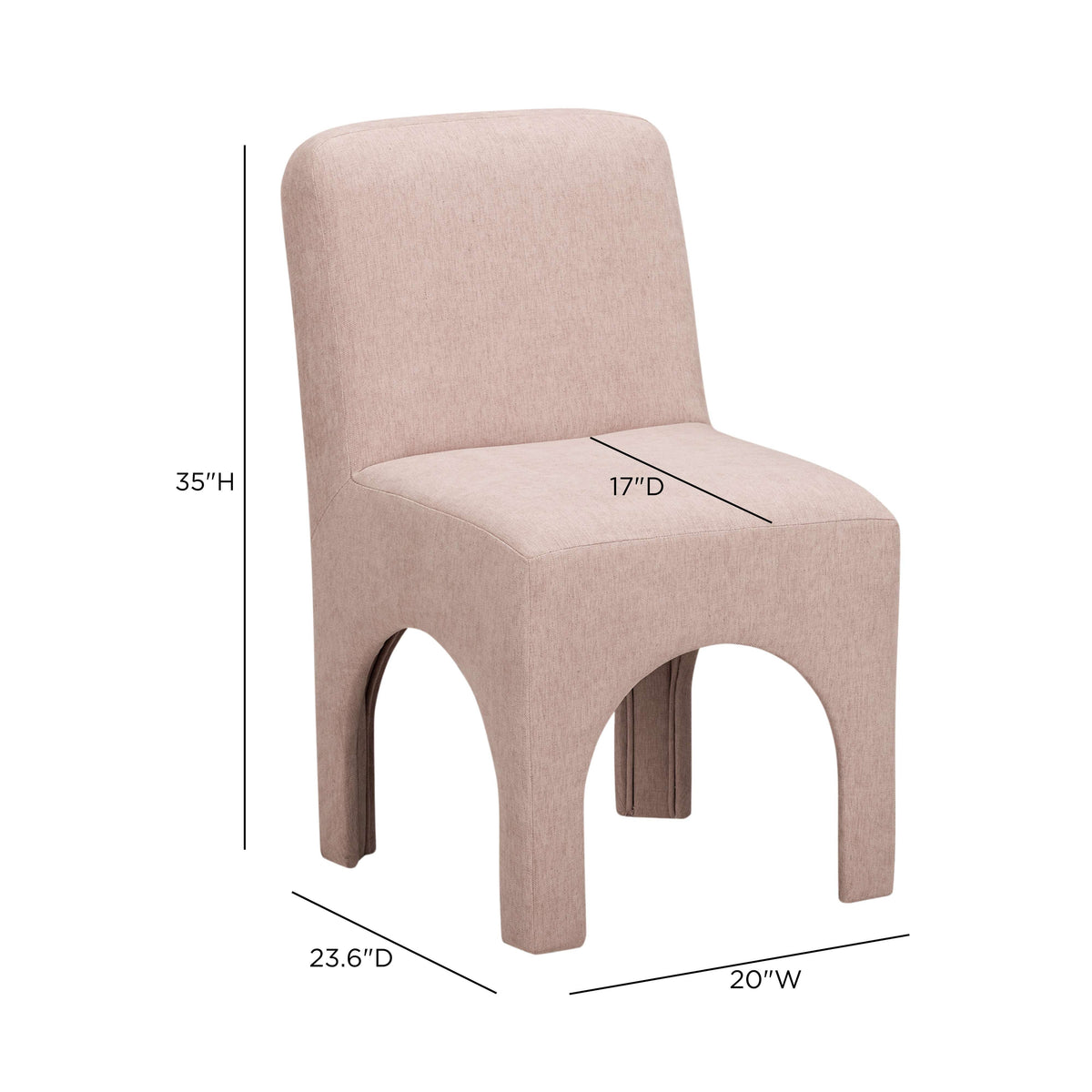 TOV Furniture Tomlin Light Pink Performance Chenille Dining Chair