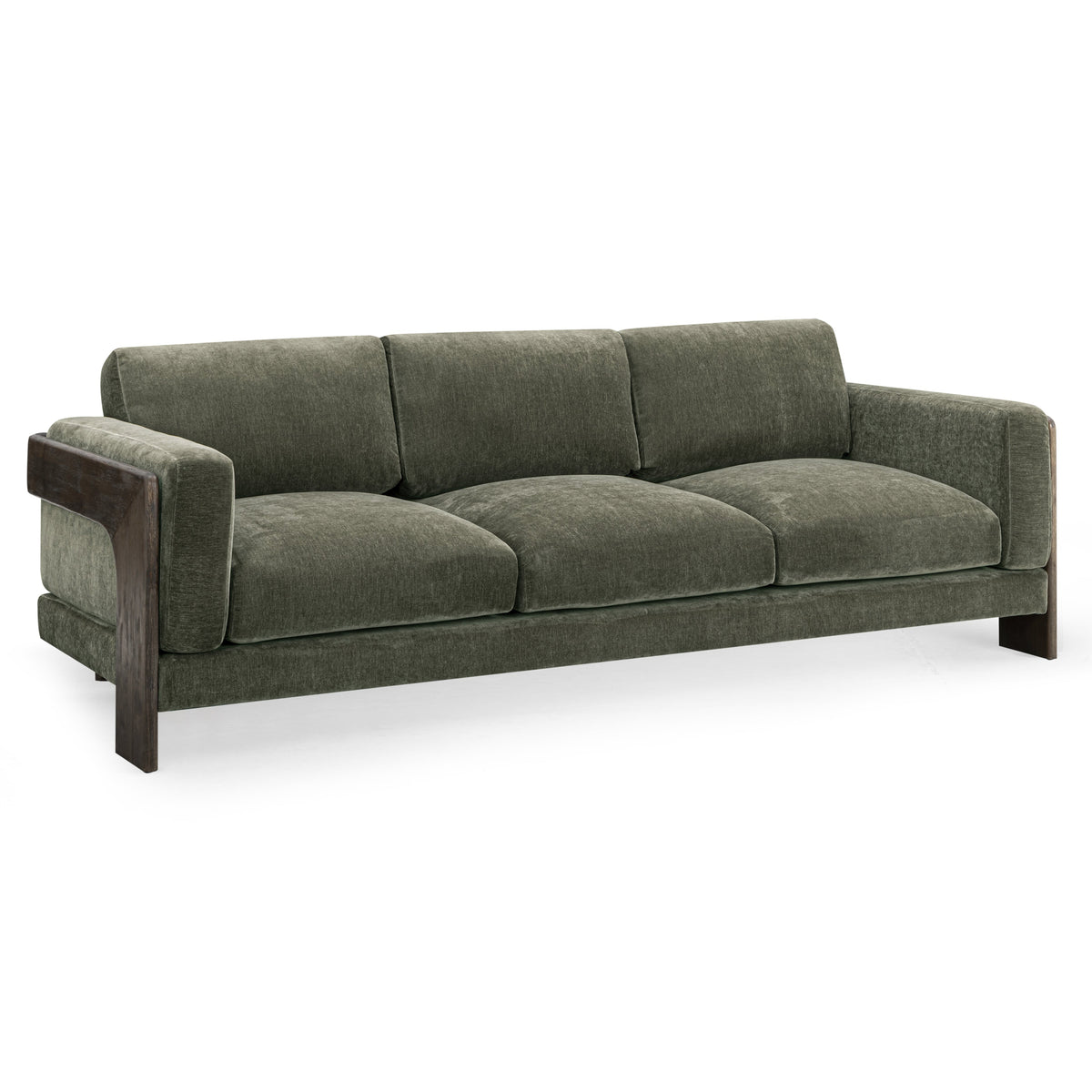 TOV Furniture Elyn Olive Green 91in Sofa in olive green upholstery, primary product view