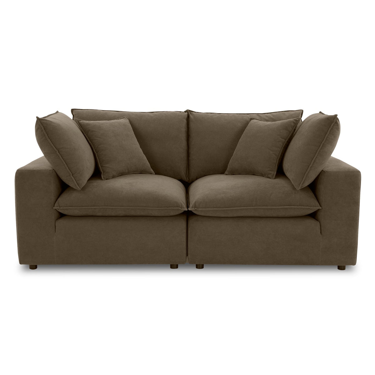 TOV Furniture Cali Chocolate Velvet 80in Modular Loveseat in chocolate brown velvet, primary product view