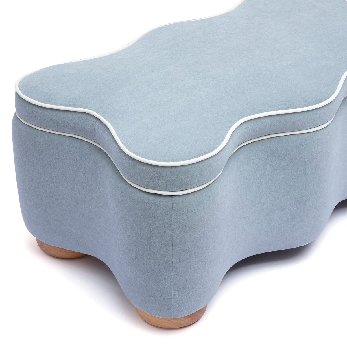 TOV Furniture Thalia Blue Performance Velvet Storage Bench