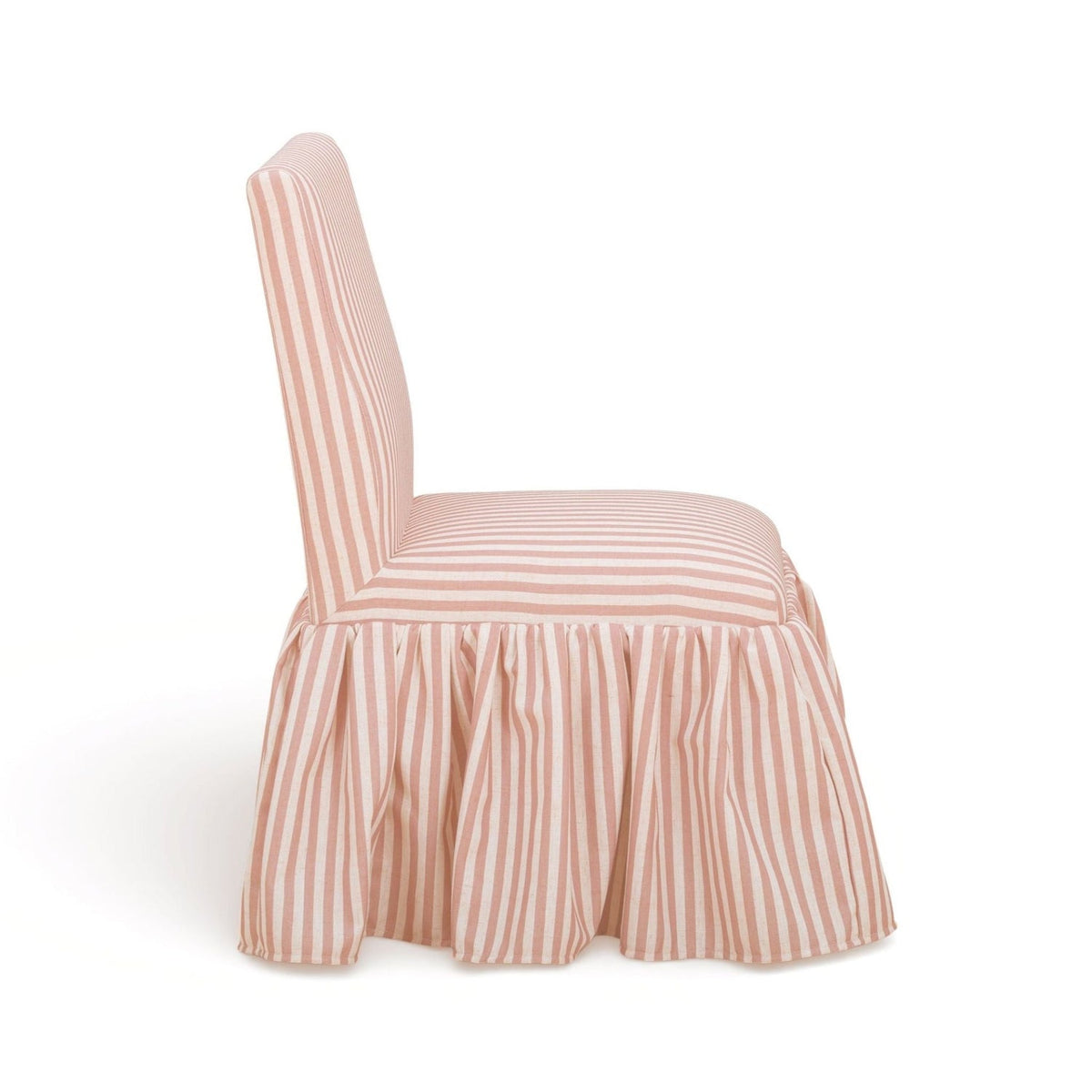 TOV Furniture Gertrude Pink Striped Performance Linen Skirted Dining Chair