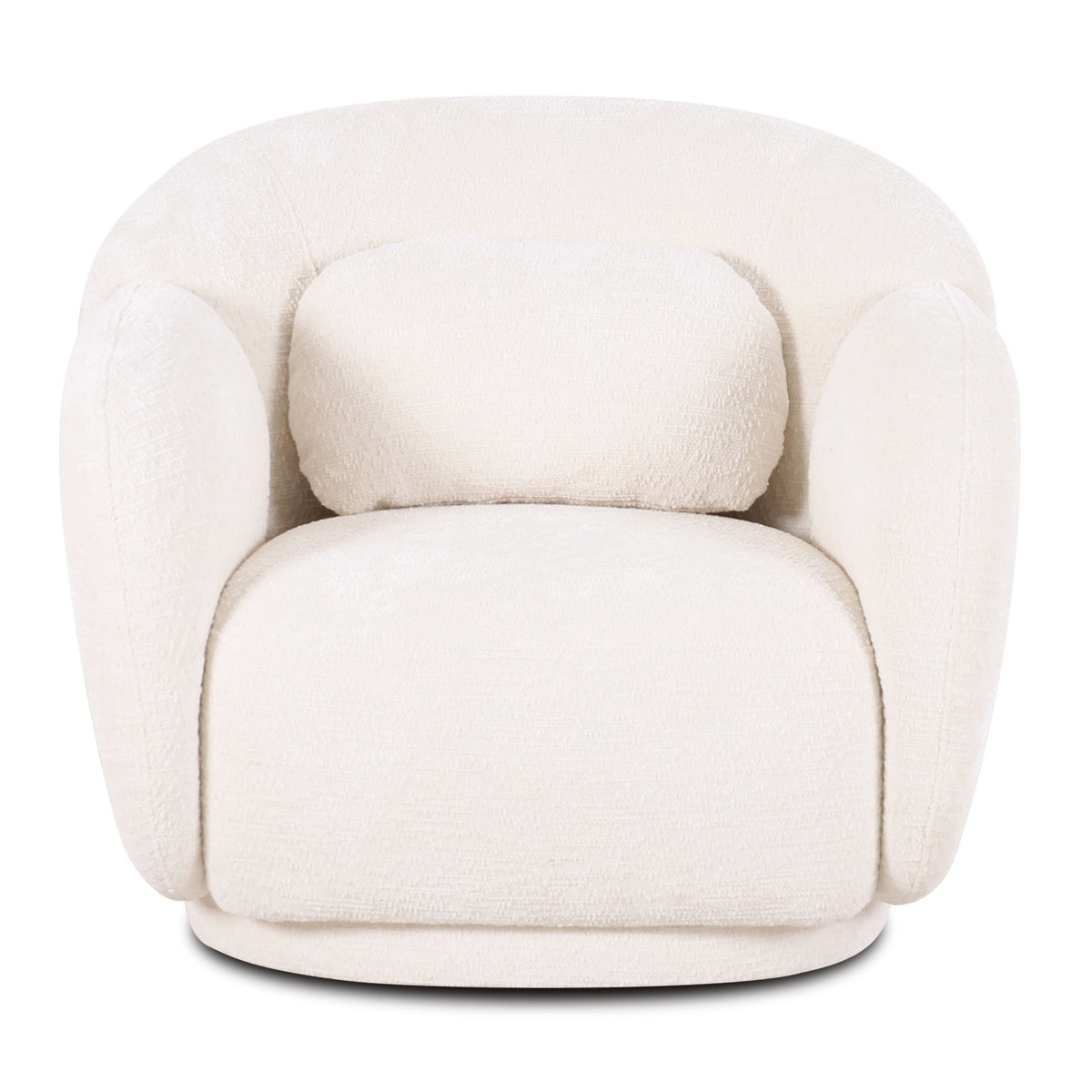 TOV Furniture Misty Off White Accent Chair in off-white woven fabric, primary product view