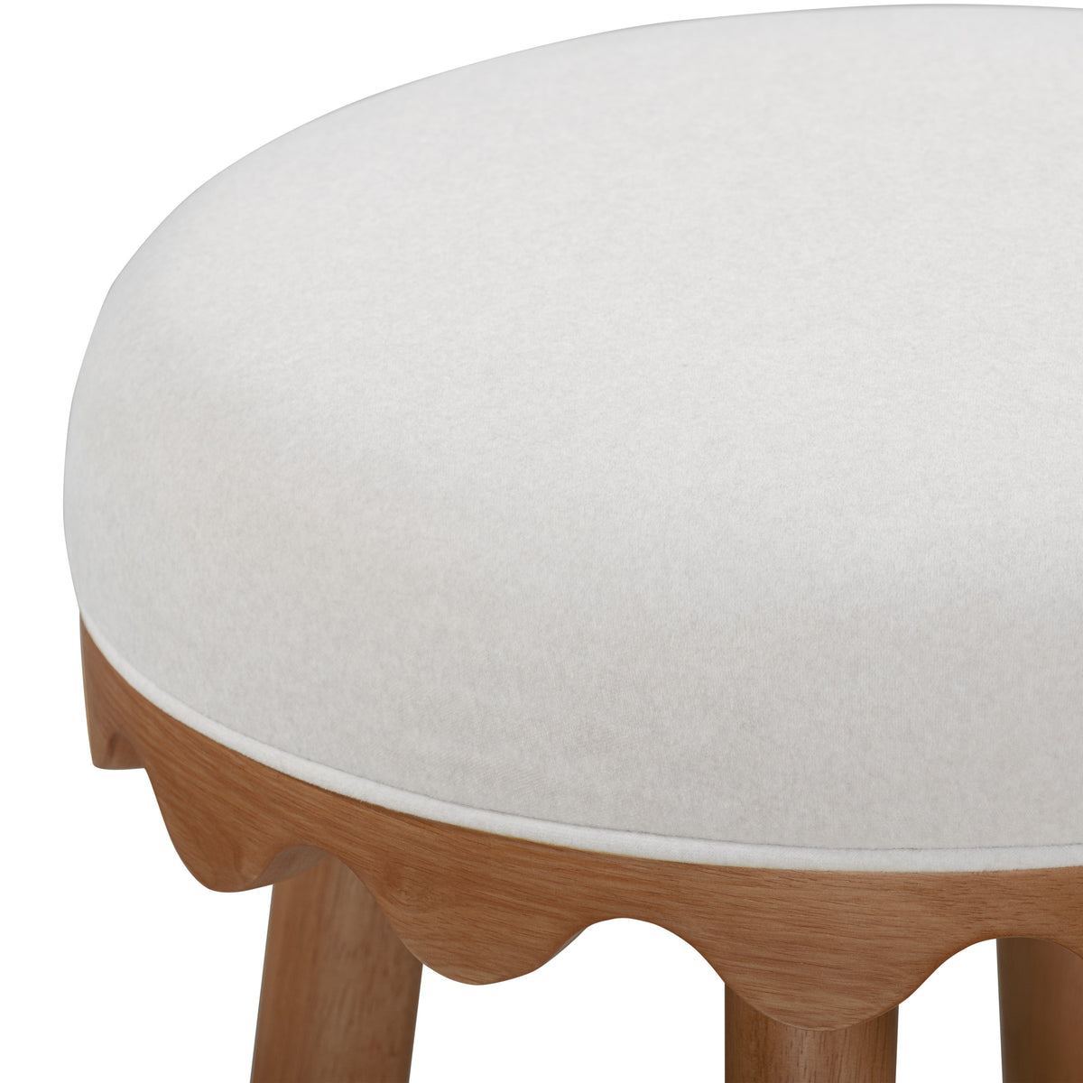 TOV Furniture Oodle Cream Performance Vegan Mohair Bar Stool