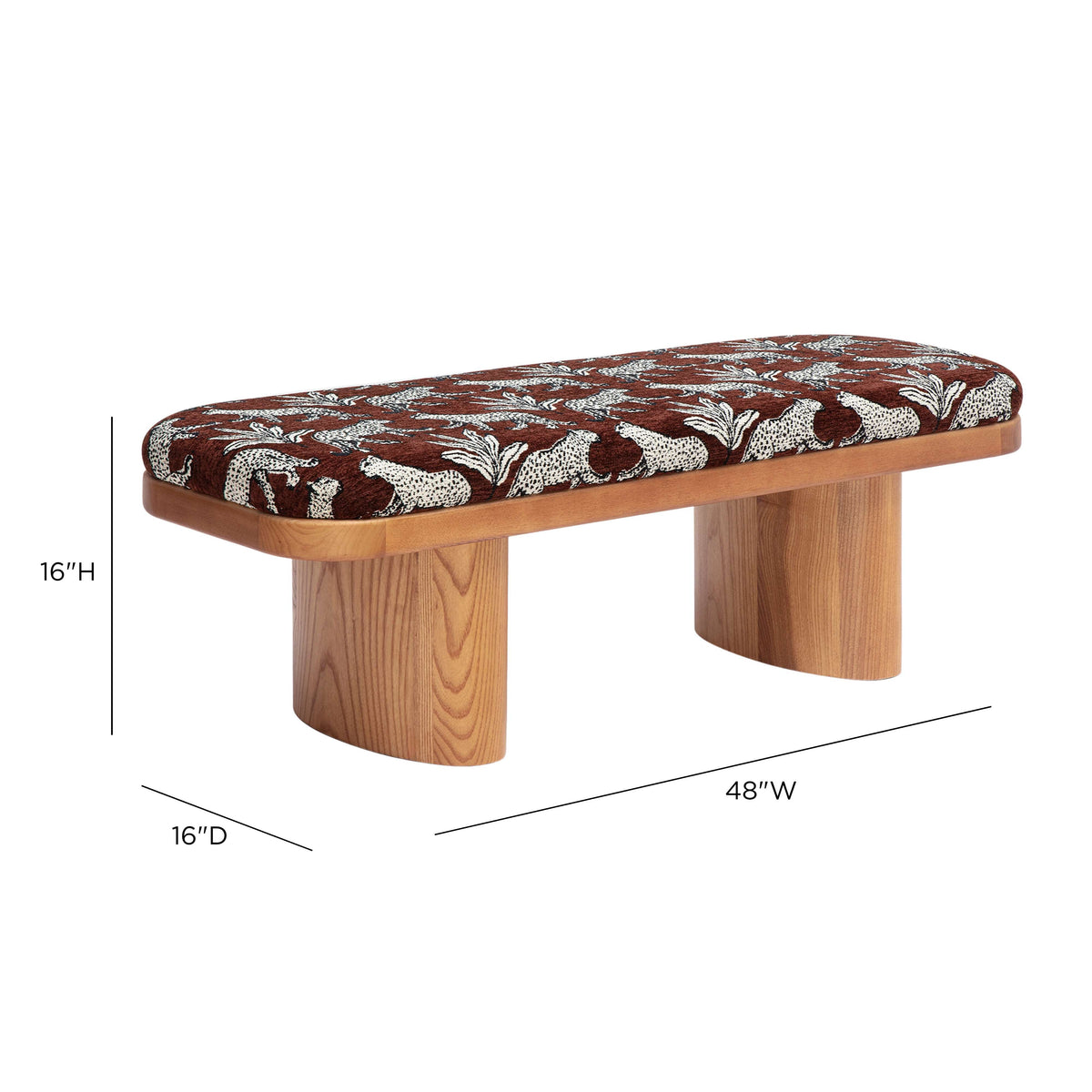 TOV Furniture Ollie 48in Upholstered Bench