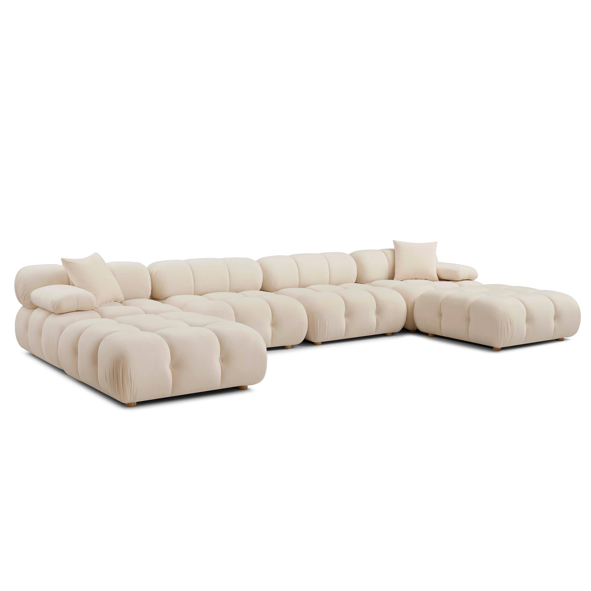 TOV Furniture Calliope Off White Performance 6-piece Modular U-Sectional Sofa in off-white fabric, primary product view