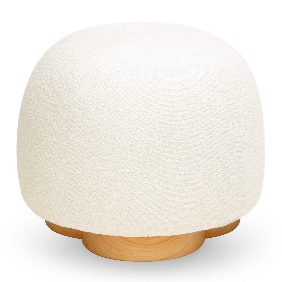 TOV Furniture Oopa Cream Boucle Swivel Ottoman
