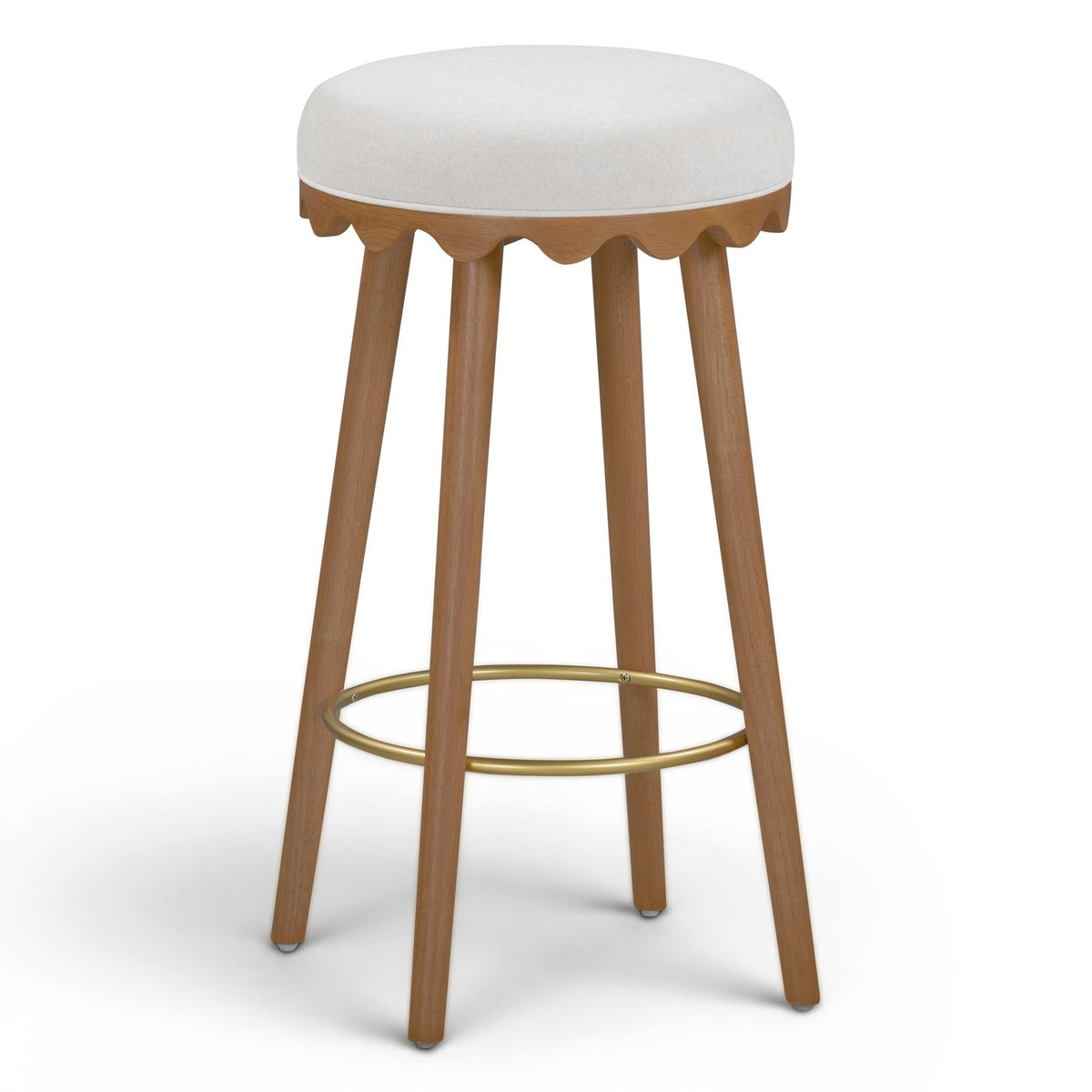 TOV Furniture Oodle Cream Performance Vegan Mohair Bar Stool