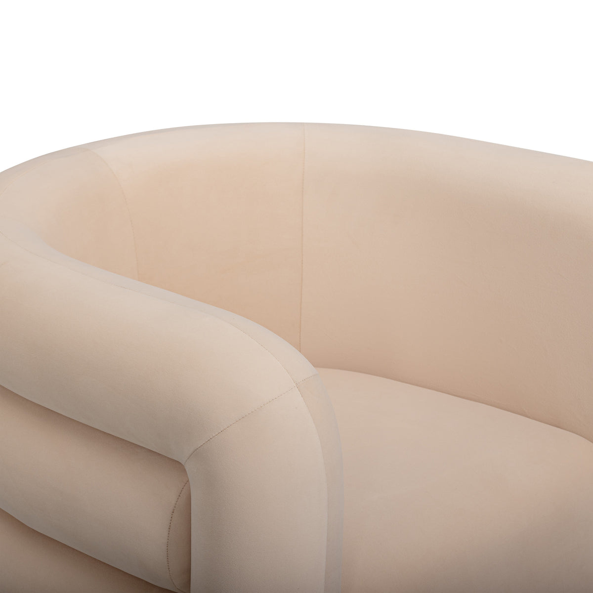 TOV Furniture Curves Peach Performance Velvet Swivel Chair