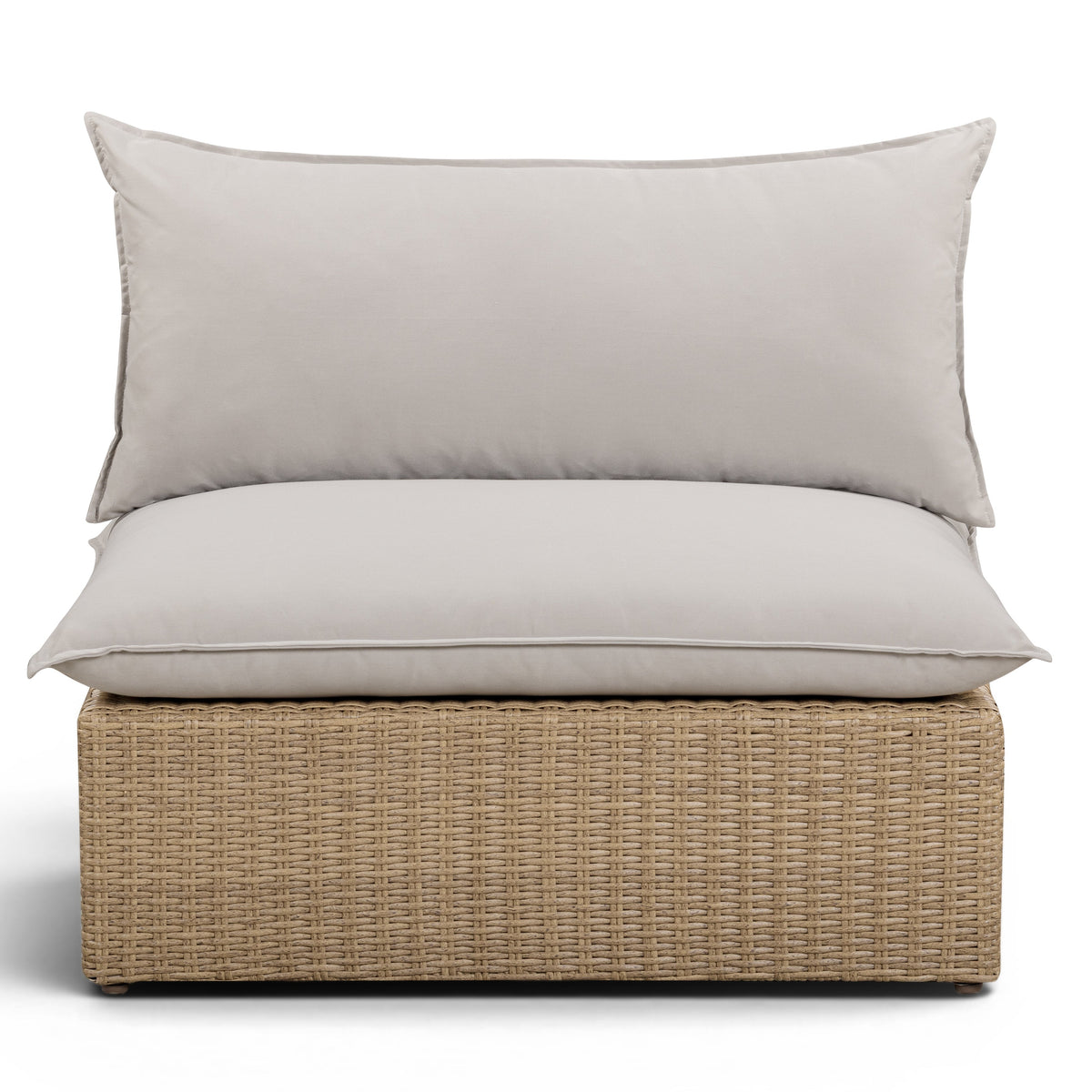 TOV Furniture Cali Gray Performance Wicker Outdoor Armless Chair