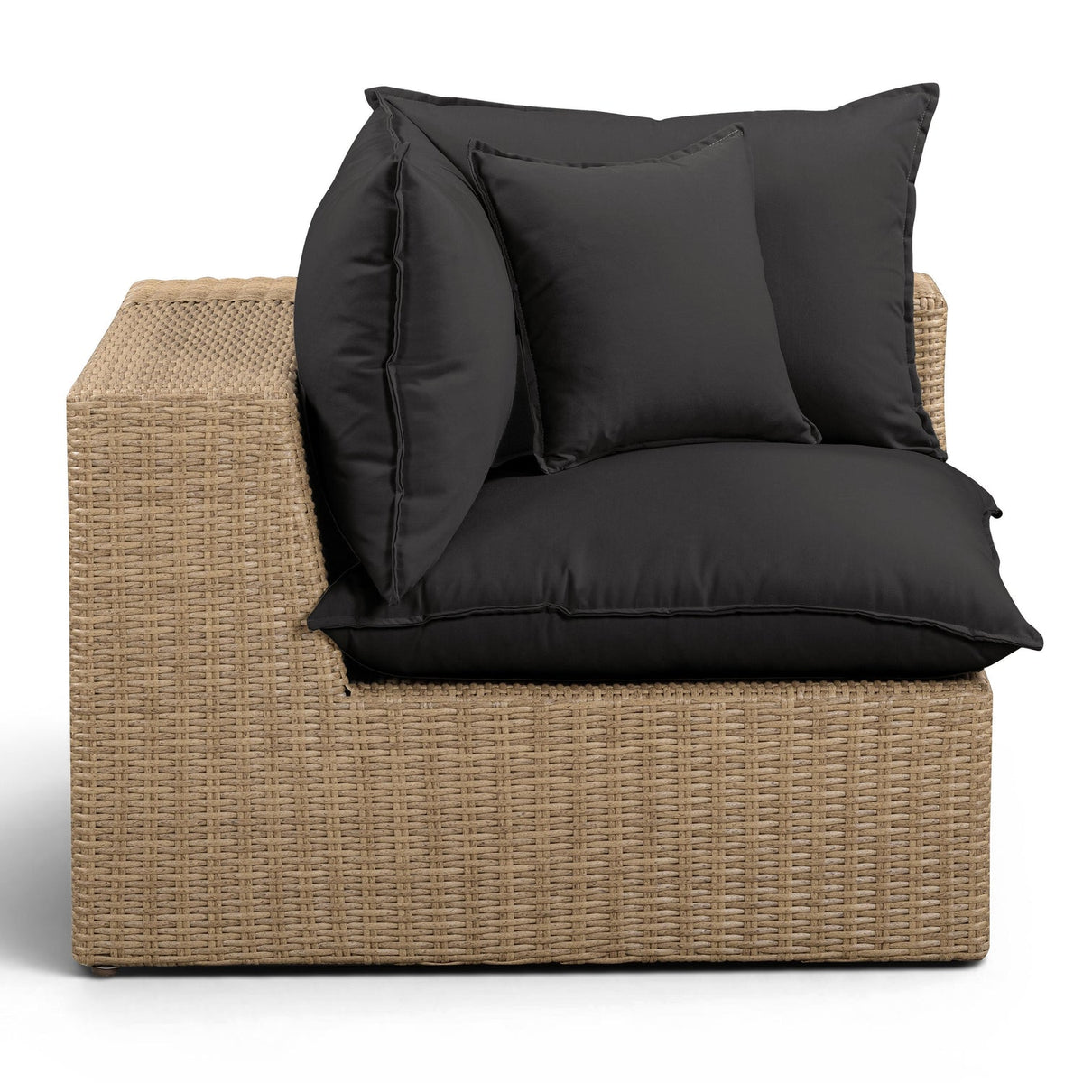 TOV Furniture Cali Black Performance Wicker Outdoor Corner Chair