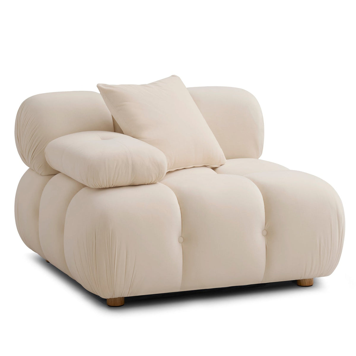 TOV Furniture Calliope Off White Performance Modular Corner Chair in off-white performance fabric, primary product view