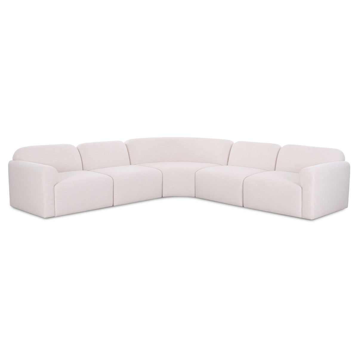 TOV Furniture Gorge Cream 5-Piece Modular Corner Sectional Sofa in cream linen, primary product view
