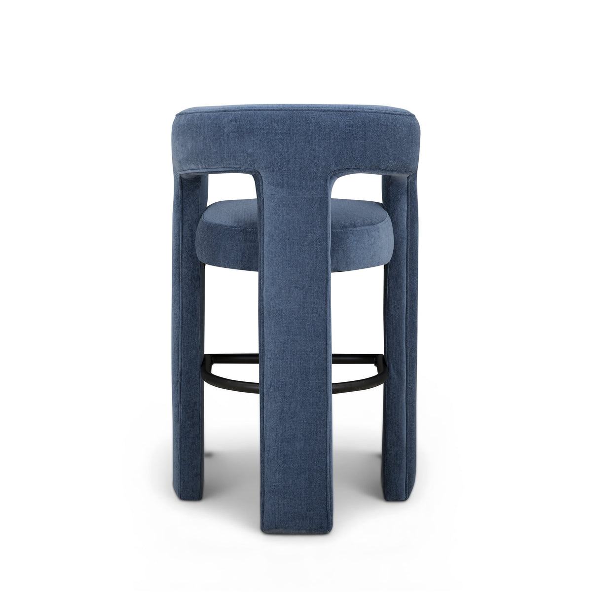 TOV Furniture Malone Blue Denim Performance Chenille Bar Stool
