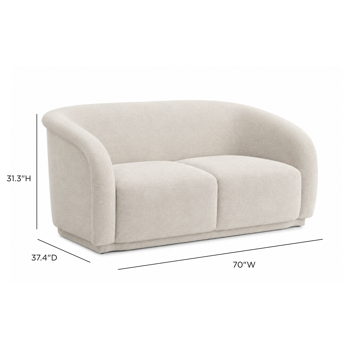 TOV Furniture x Inspire Me! Yara Sand Loveseat