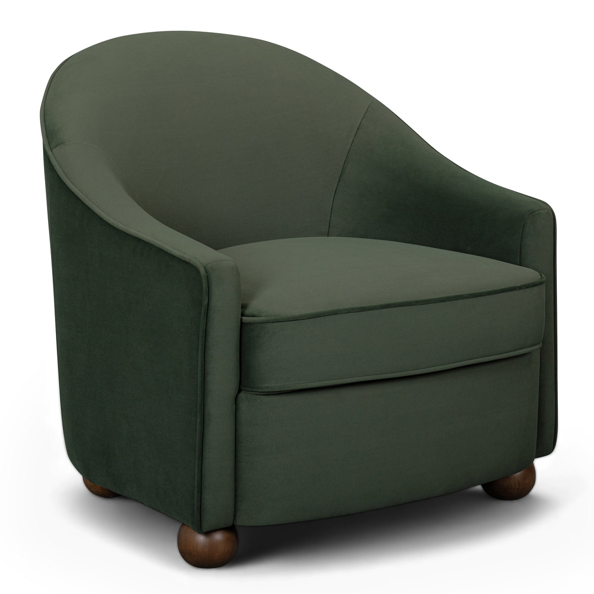 TOV Furniture Cettie Green Performance Velvet Accent Chair in green performance velvet, primary product view