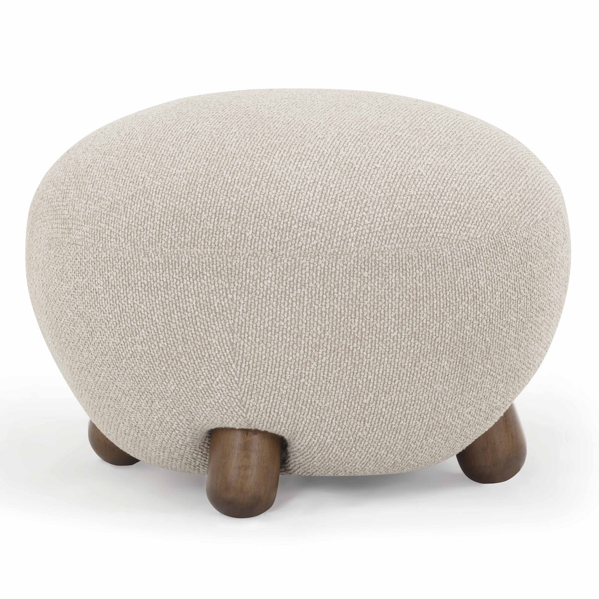 TOV Furniture Pucker Ottoman in warm grey boucle, primary product view