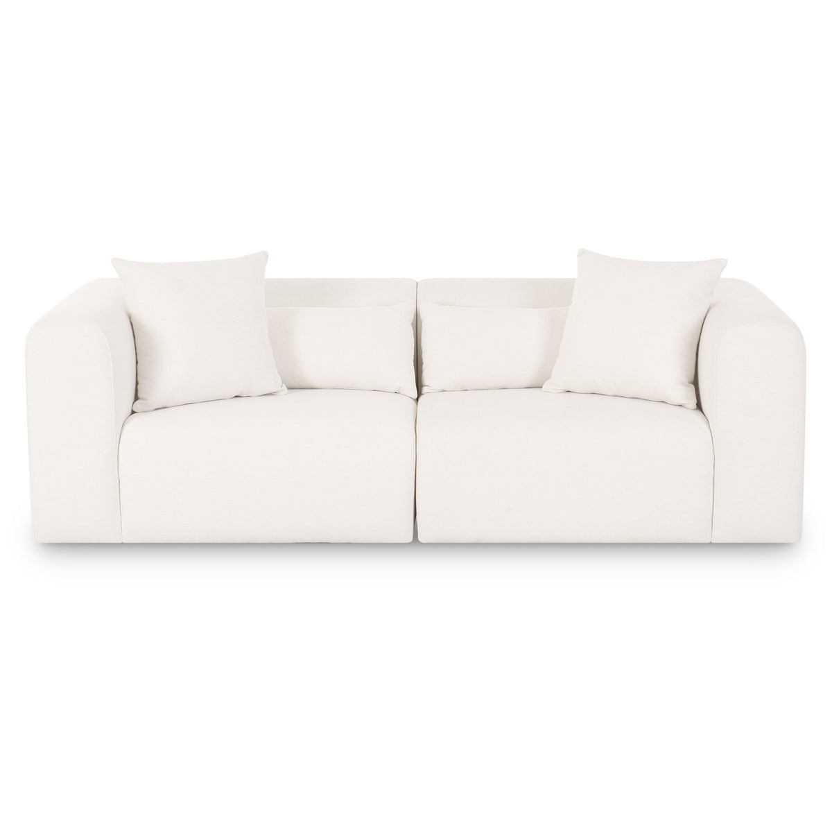 TOV Furniture Tarra 86" Modular Loveseat in Cream Chenille, primary product view