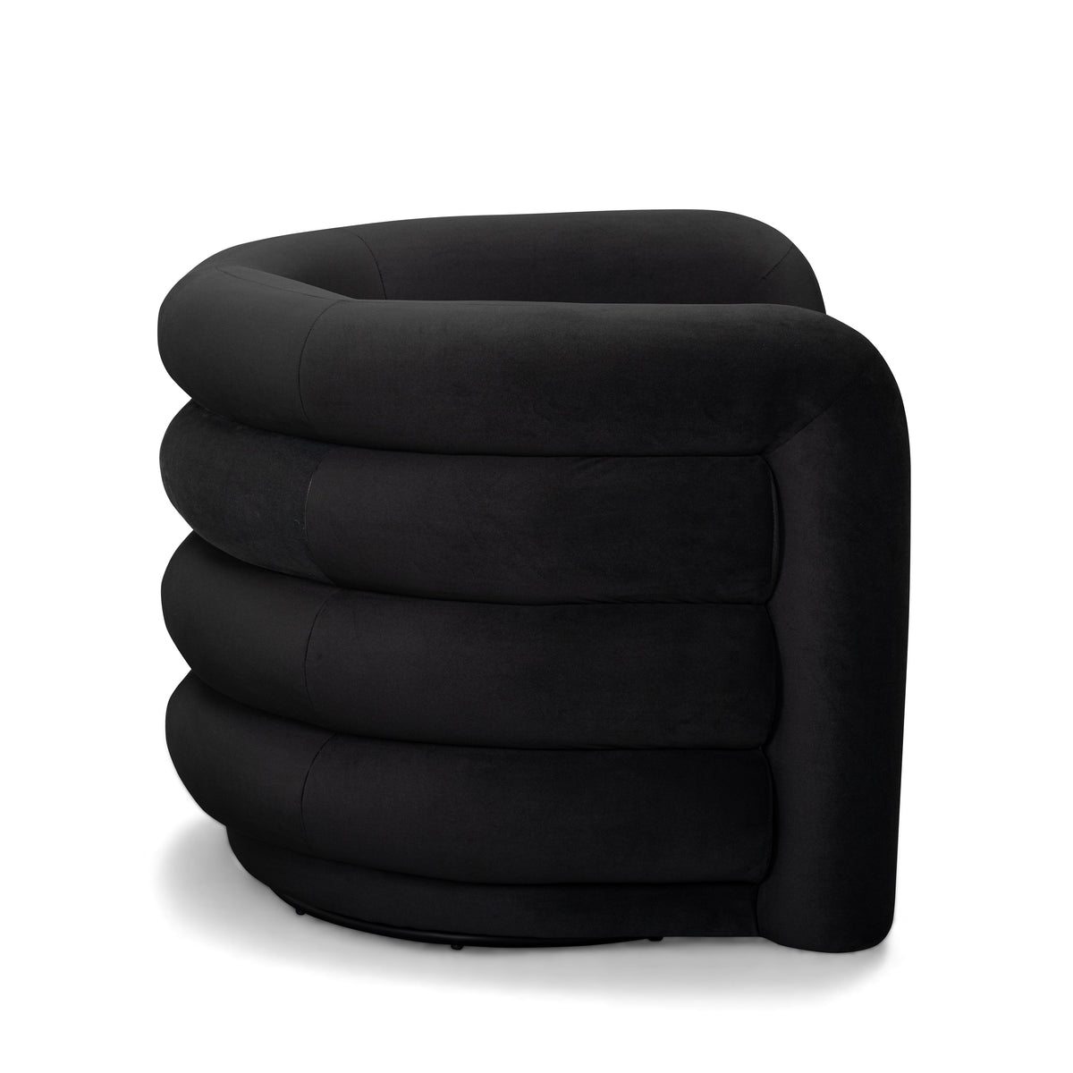 TOV Furniture Curves Black Performance Velvet Swivel Chair