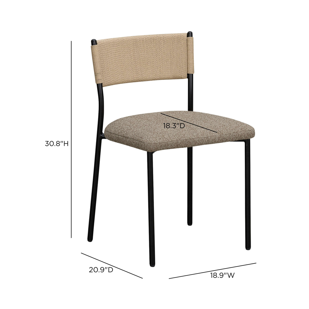 TOV Furniture Celine Brown Performance Boucle Dining Chair Set of 2