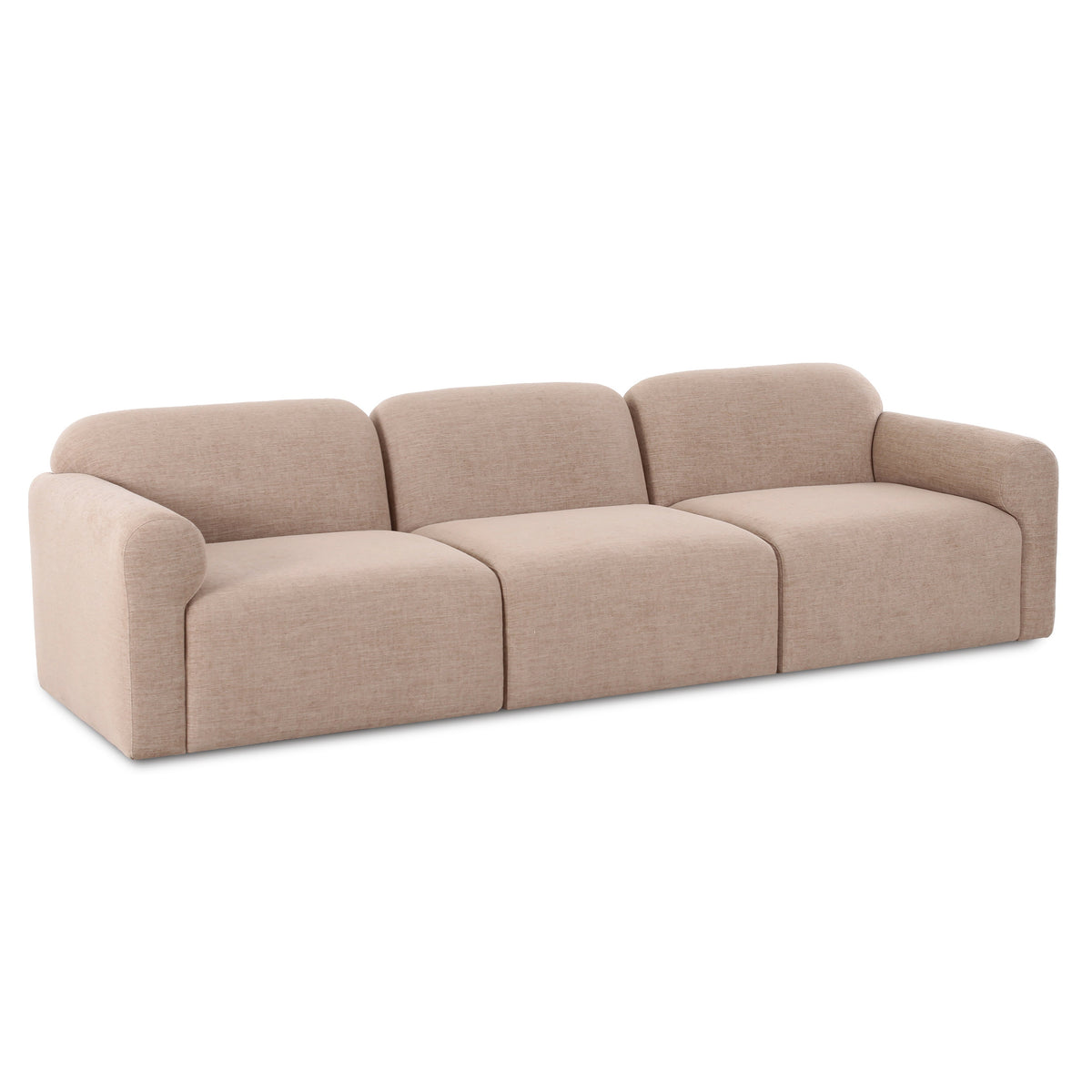 TOV Furniture Gorge Tan 116in Modular Sofa in tan linen, primary product view