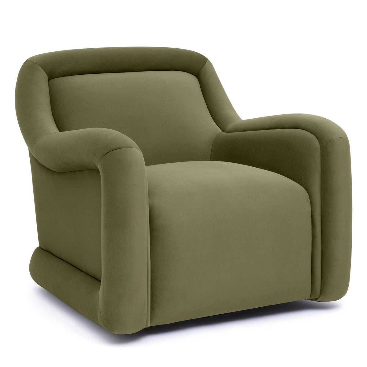 TOV Furniture Charli Green Performance Swivel Chair in green performance velvet, primary product view