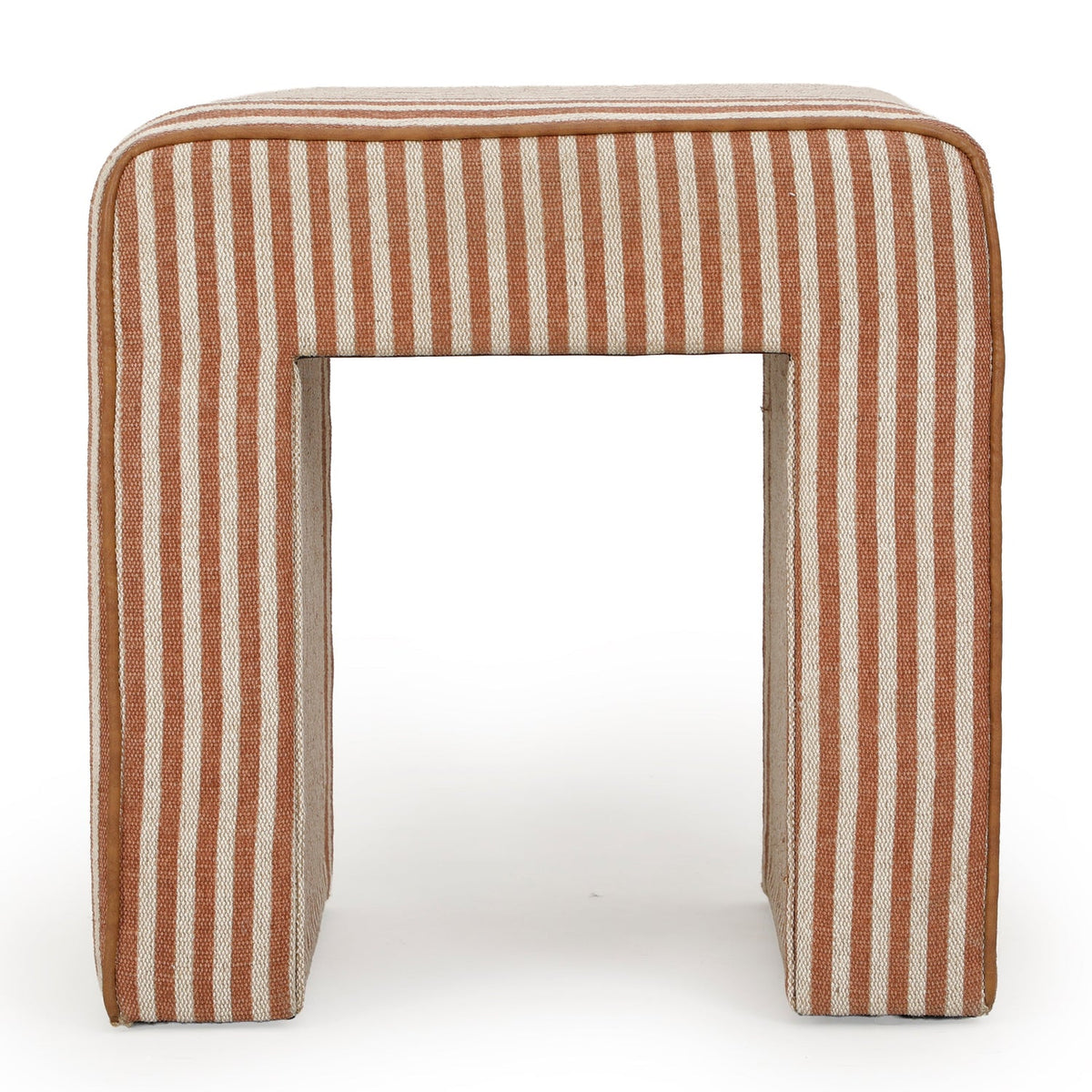 TOV Furniture Byron Terracotta Square Cotton Jute Ottoman
