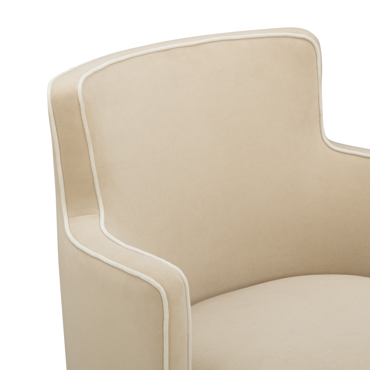 TOV Furniture Passe Tan Tasseled Velvet Swivel Accent Chair