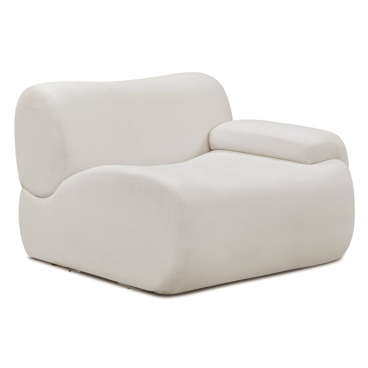 TOV Furniture Zenith Upcycled Corner Chair in cream upcycled fabric, primary product view