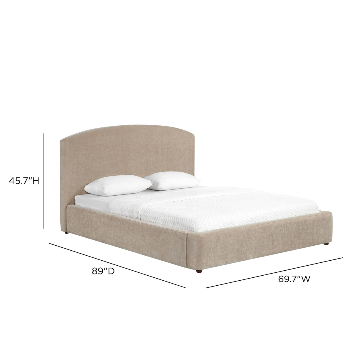 TOV Furniture Leah Taupe Performance Chenille Bed