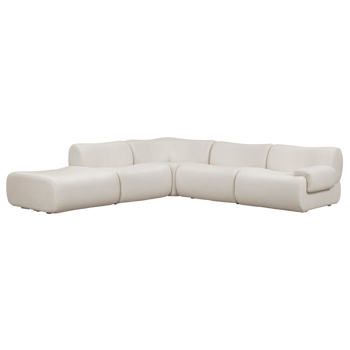 TOV Furniture Zenith 5-Piece Upcycled Modular Sectional in upcycled cream fabric, primary product view