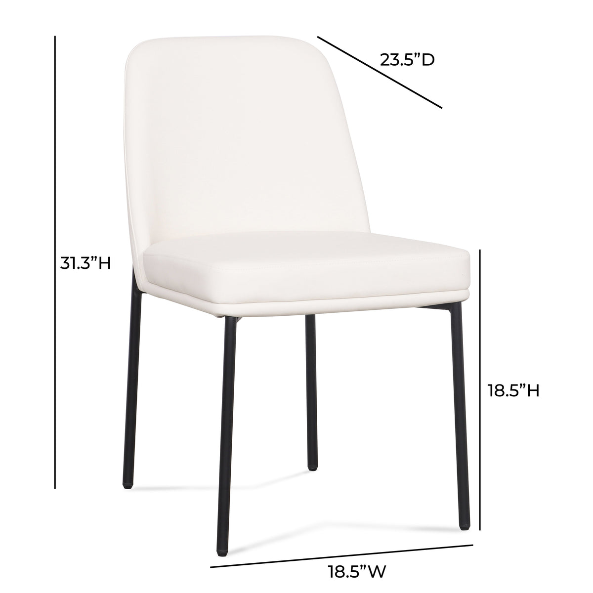 TOV Furniture Sydney Cream Performance Vegan Leather Dining Chair Set of 2