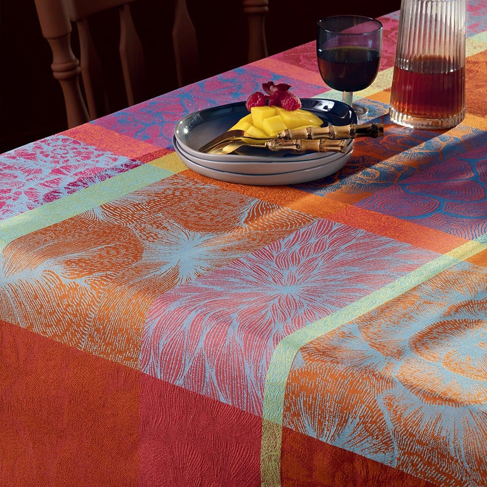 Garnier Thiebaut Mille Petales Floralies Jacquard Tablecloth