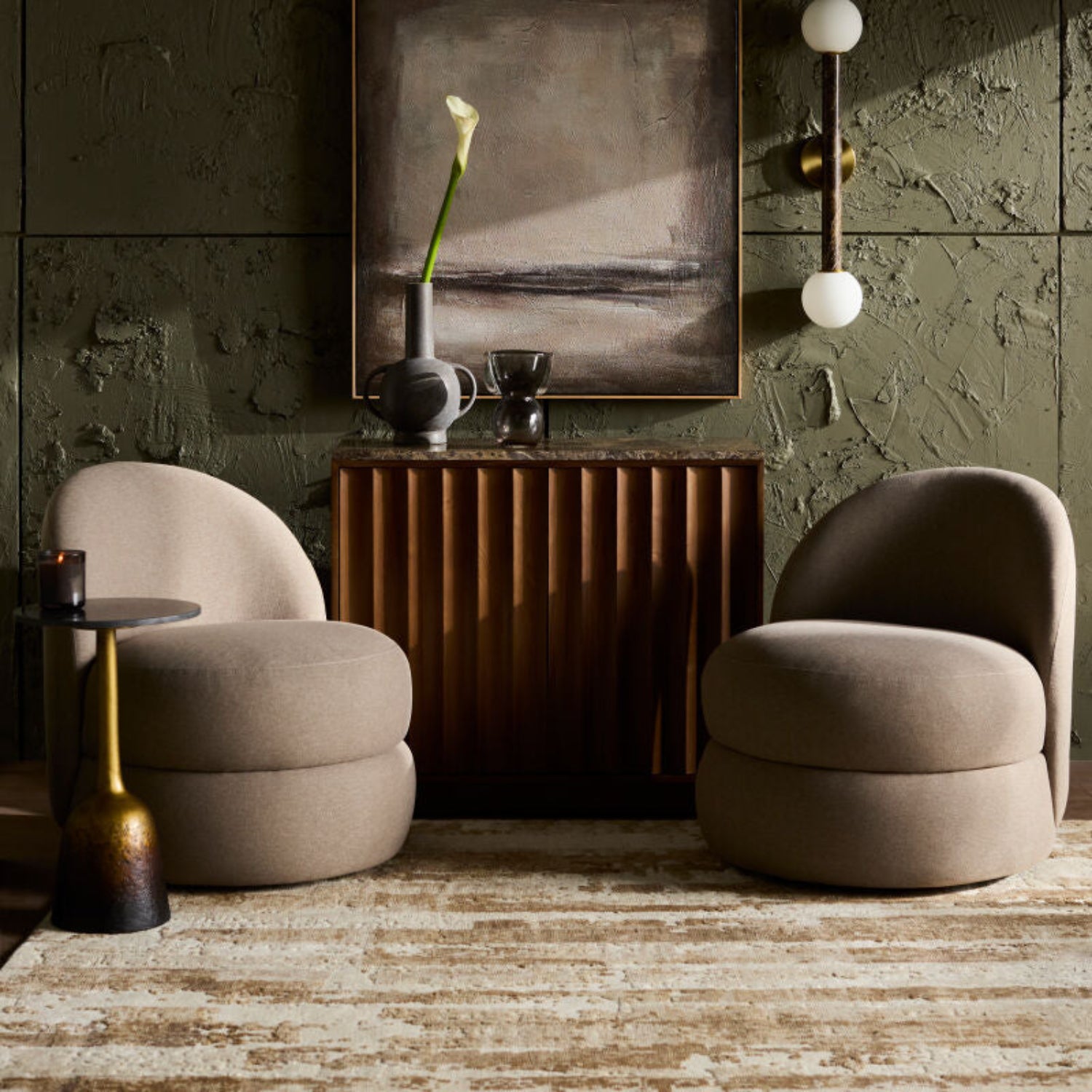 Mimi Taupe Swivel Chair