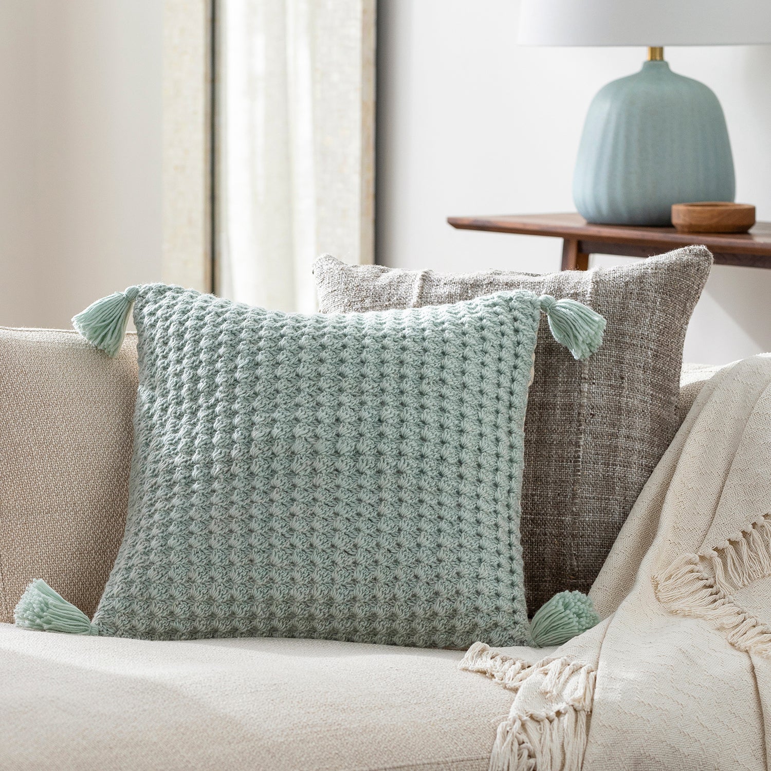 Makrome Zig Zag Throw Pillow