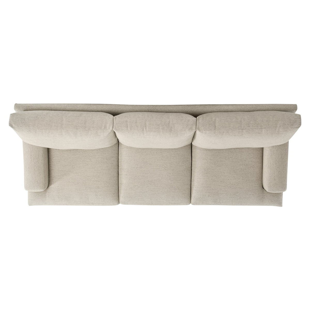 Bernhardt Living Fairfax Fabric Sofa in Beige, angled three-quarter view