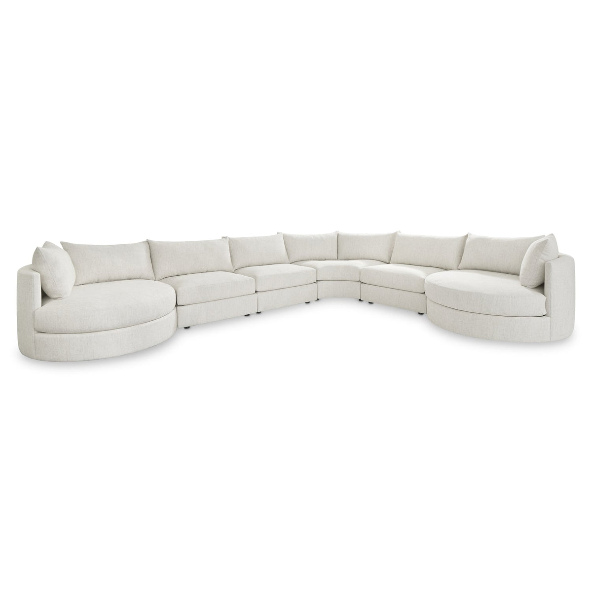 Bernhardt Living Ferris Fabric 6 Piece Sectional Sofa in White, back view