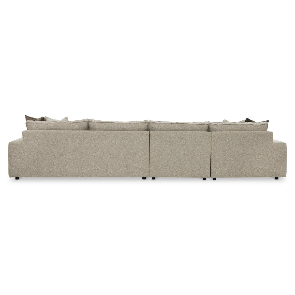 Bernhardt Living Nest 3pc Left Facing Fabric Sectional Sofa in Brown, detail view
