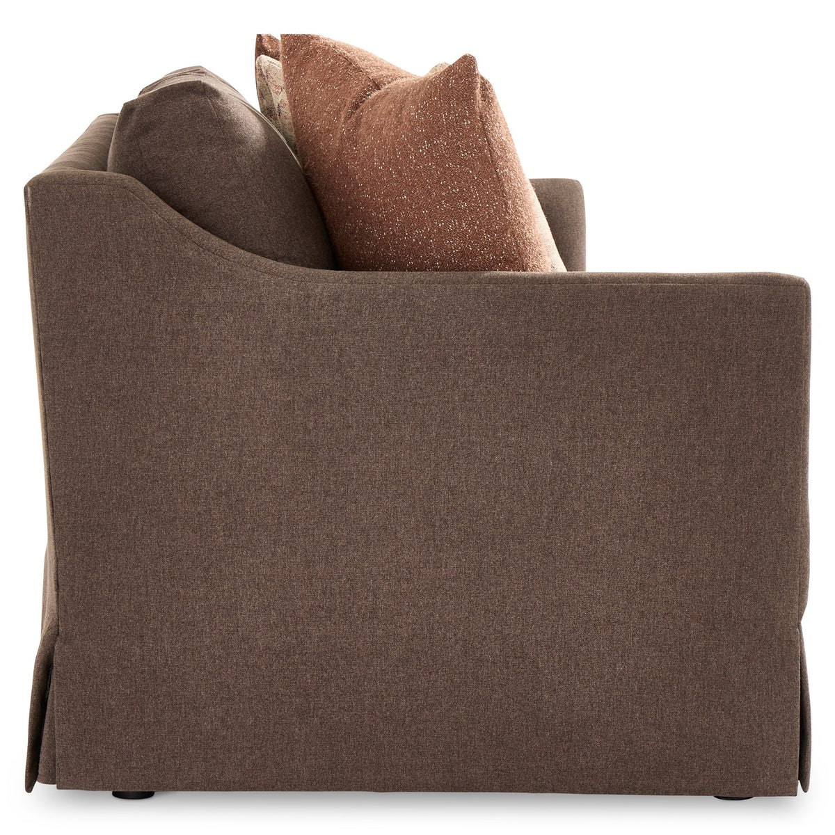 Bernhardt Living Langley Fabric Sofa in Brown, side profile