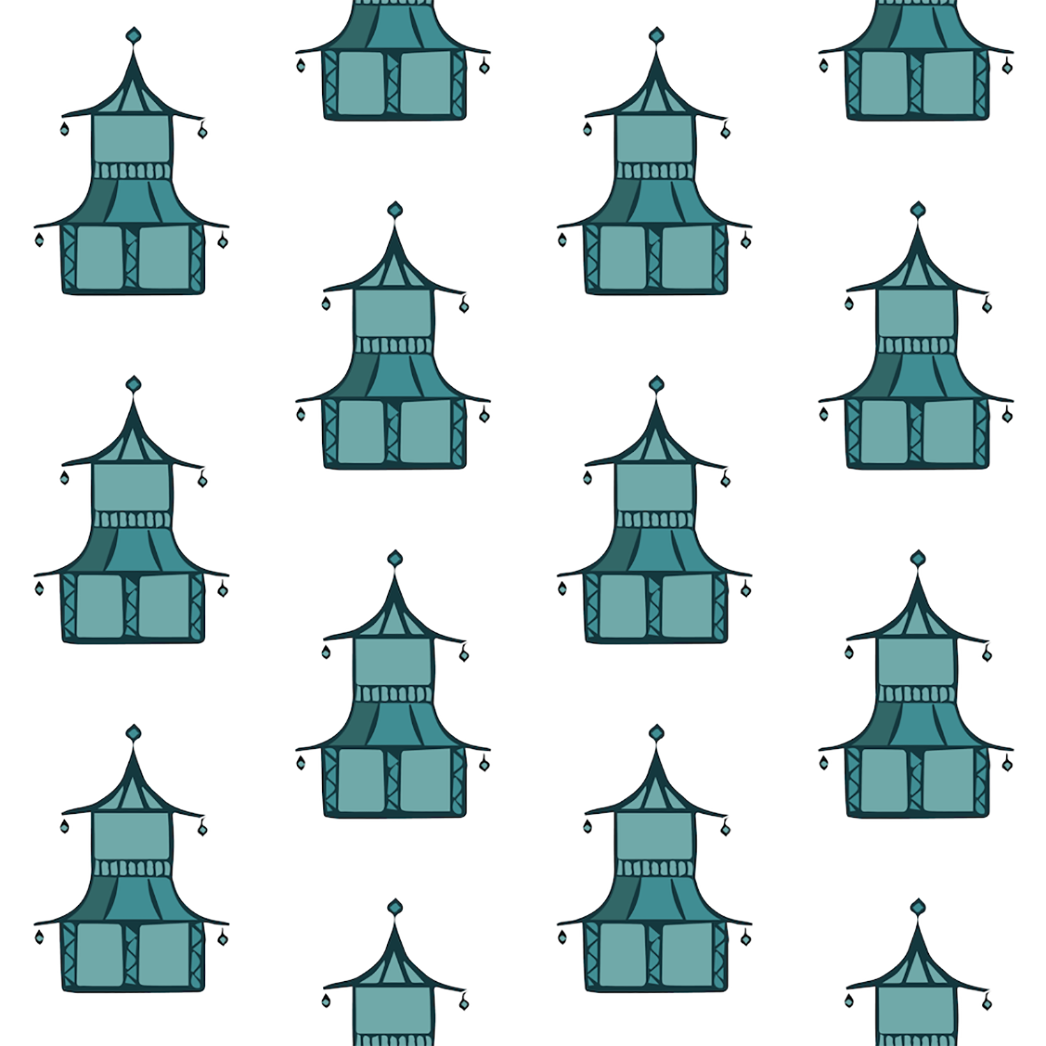 Mitchell Black Pagoda Wallpaper