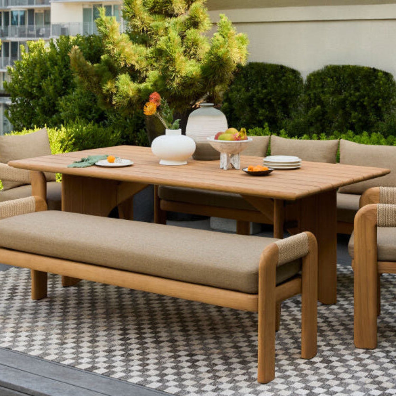 Solene Teak Rectangular Outdoor Dining Table