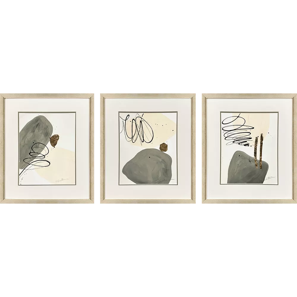 Fromstein Rock Garden Framed Artwork Set of 3