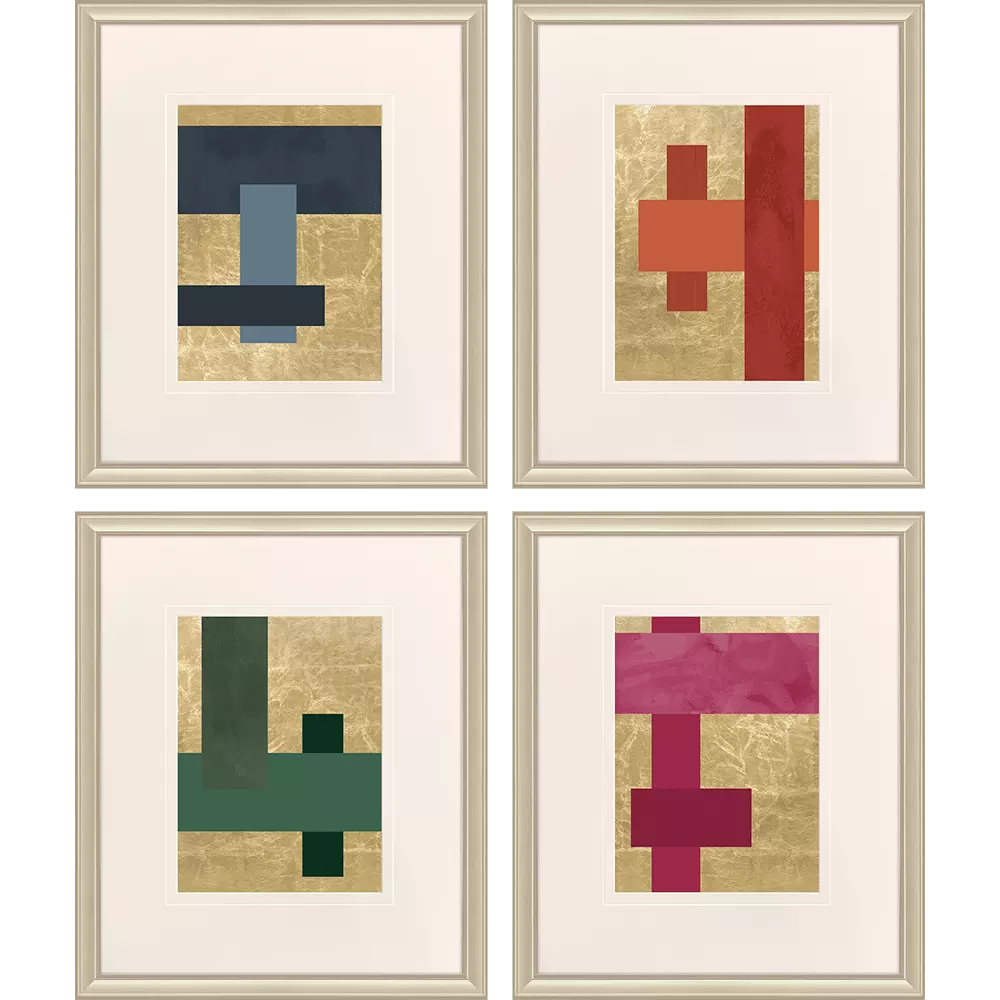 Langdon Mini Colorblocks Framed Artwork Set of 4