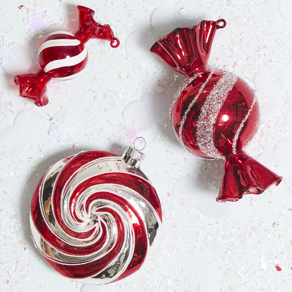 Peppermint Swirl Ornament Set of 6