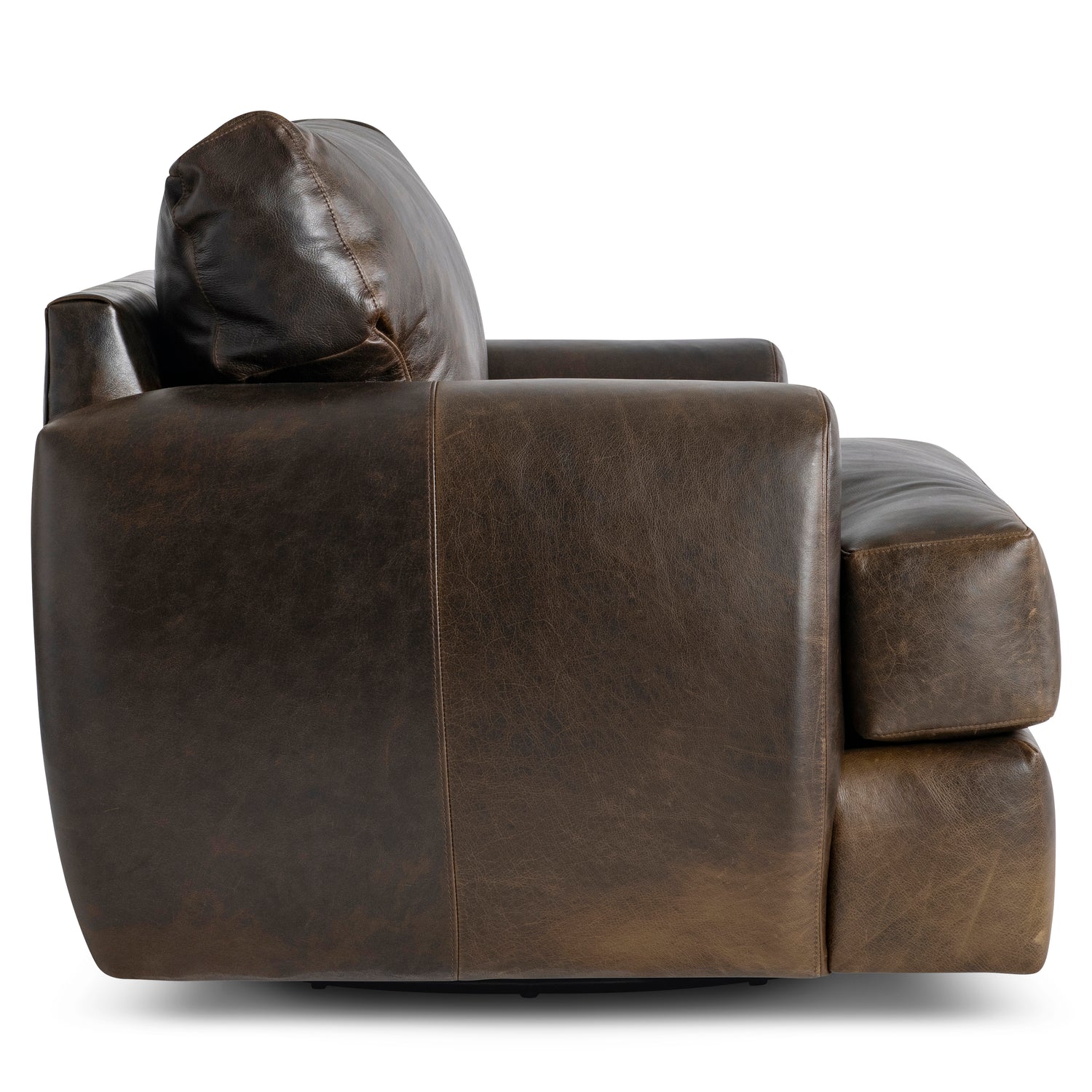 Bernhardt Living Cameron Leather Swivel Chair