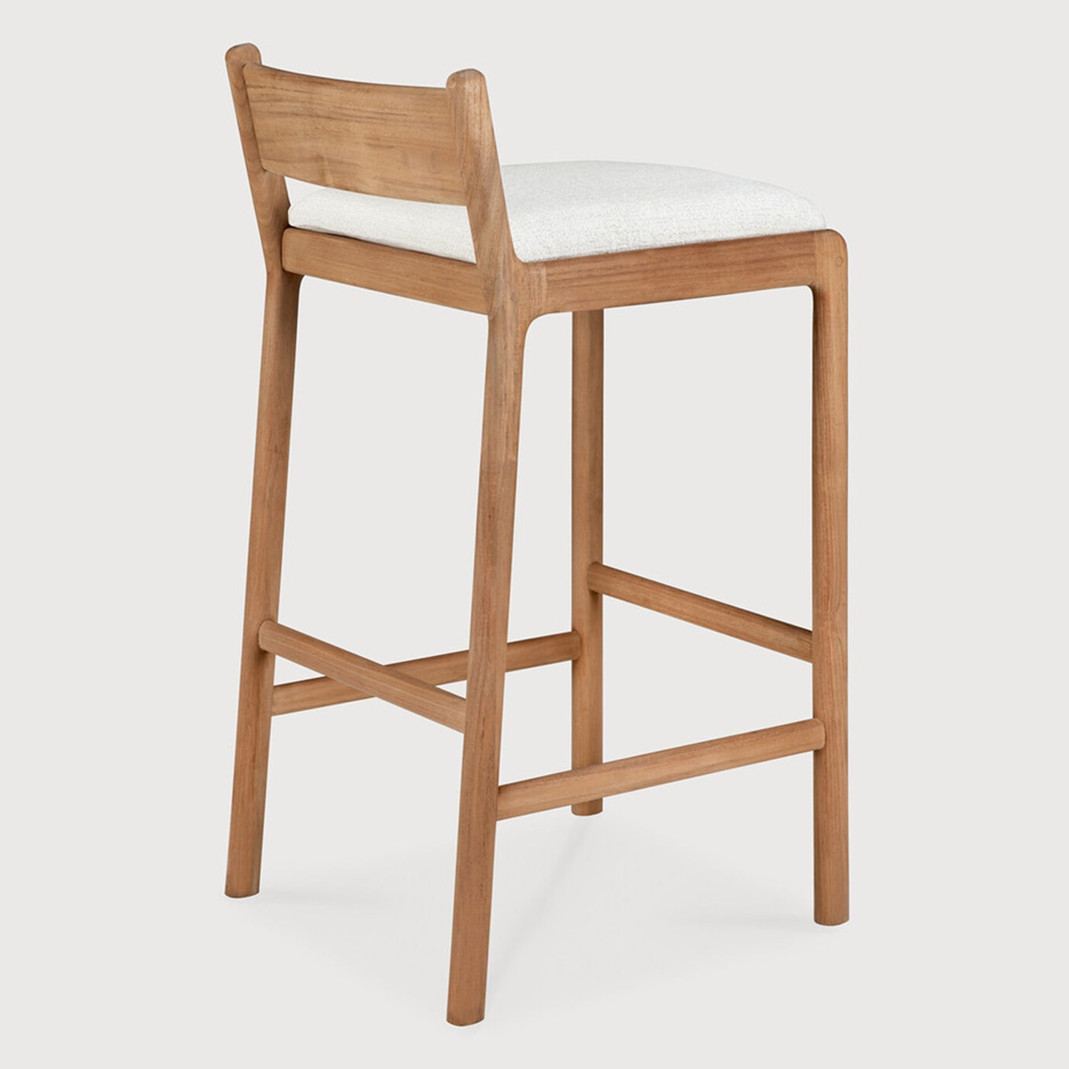 Ethnicraft Jack Outdoor Bar Stool with Cushion Set of 2