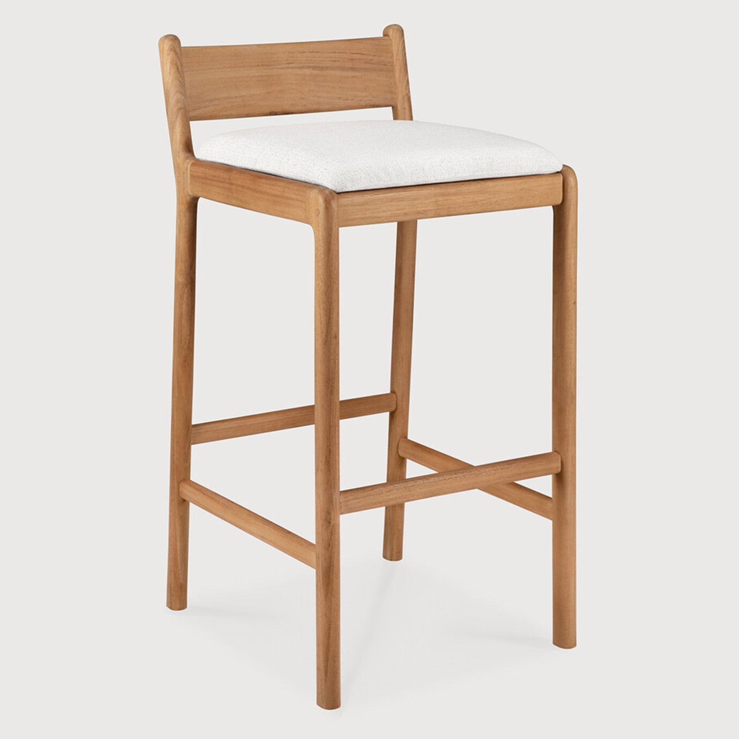 Ethnicraft Jack Outdoor Bar Stool with Cushion Set of 2